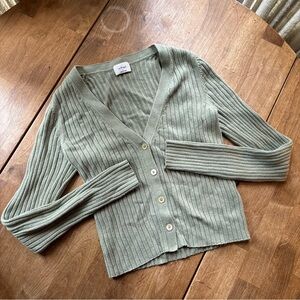 Aritzia Wilfred Manila Cardigan Sage Frost Size Small